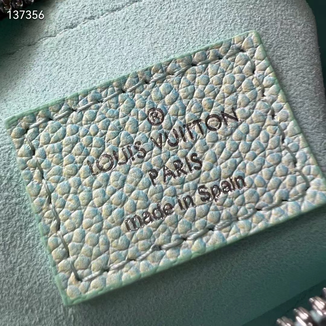 Louis Vuitton Key Pouch Vert D'eau Green in Grained Cowhide