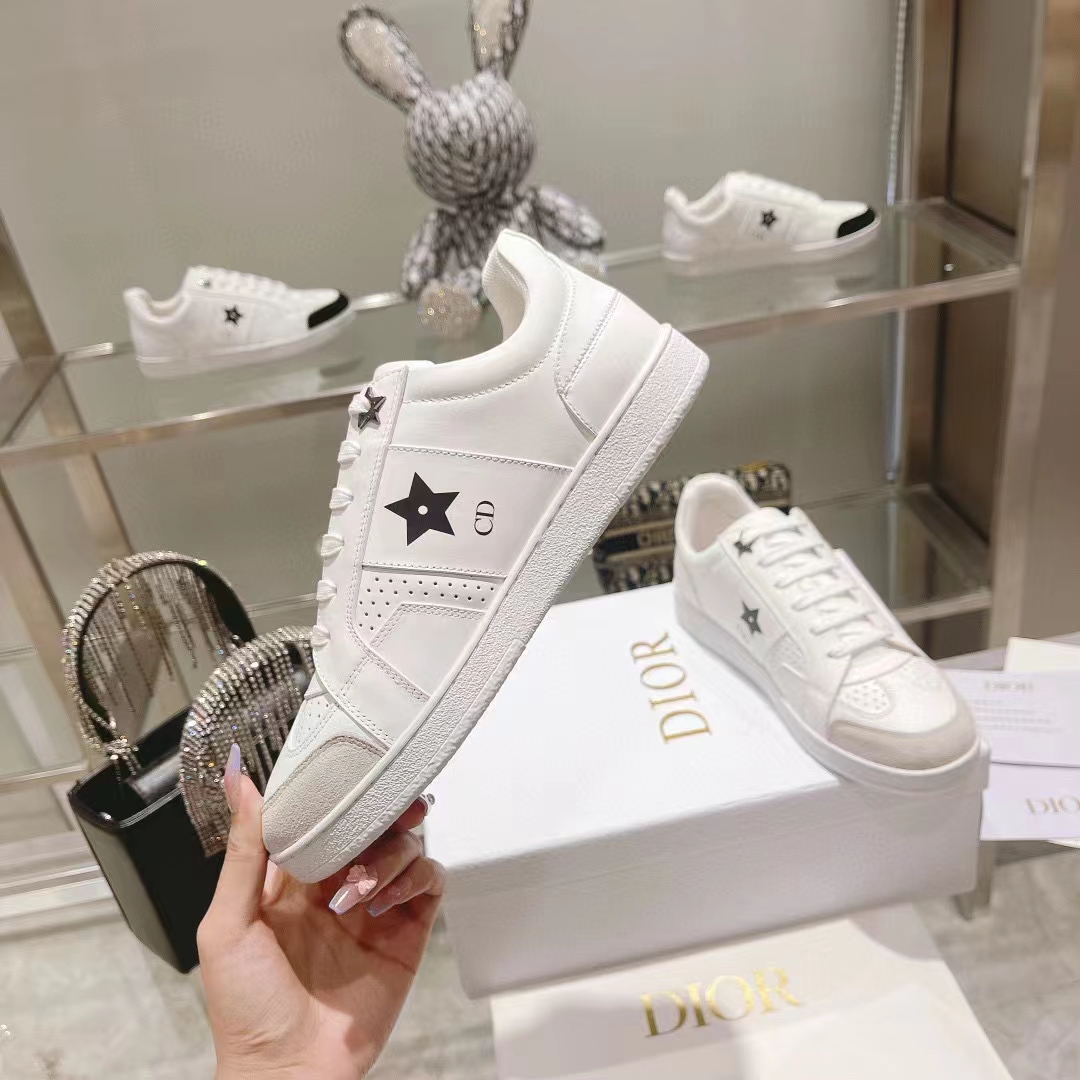 Dior Star Sneaker White Calfskin and Suede