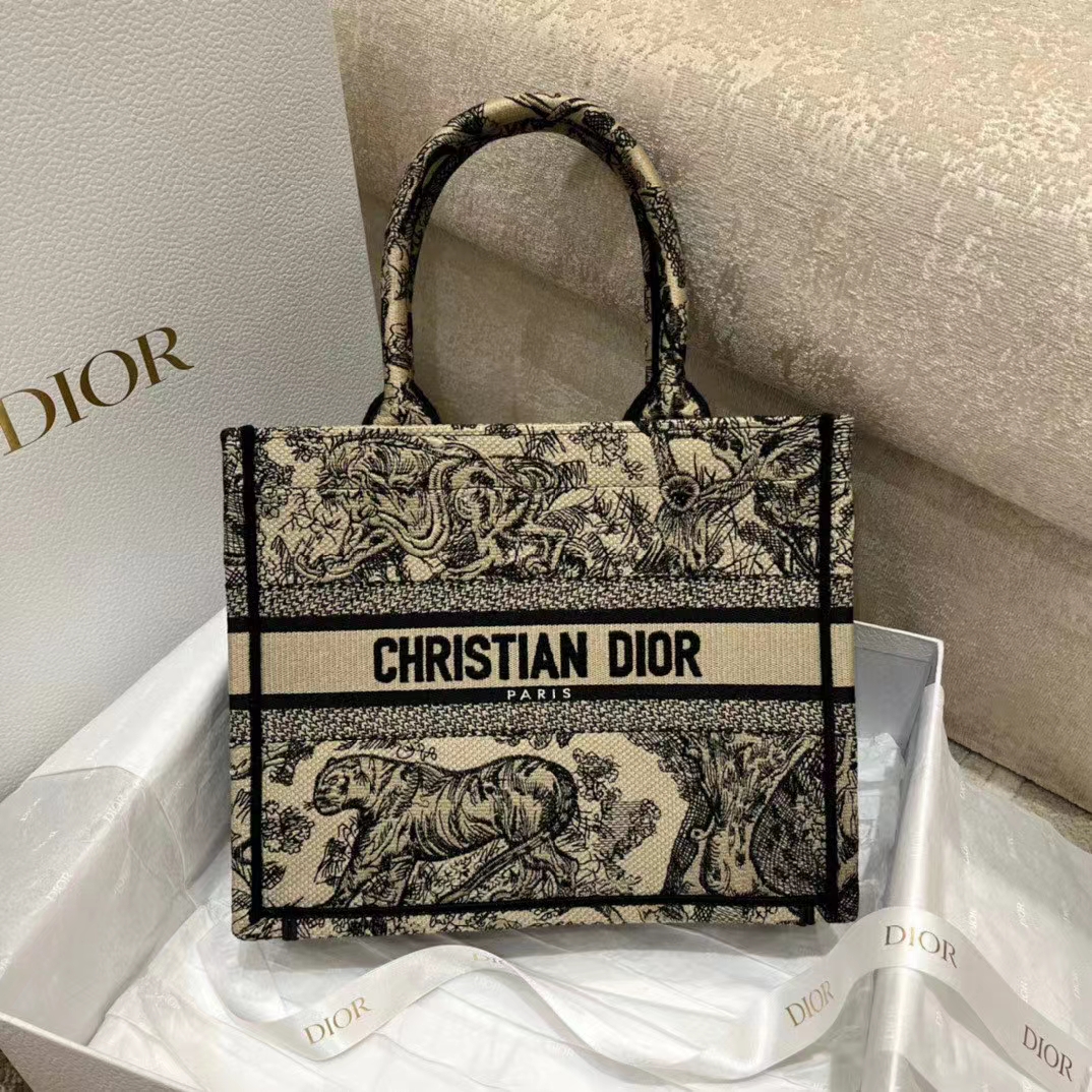 Lady Dior D'Lite Jouy canvas bag Brown Cloth ref.680248 - Joli Closet
