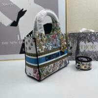 Dior Women CD Medium Lady D-Lite Bag Latte Multicolor D-Constellation Embroidery (9)