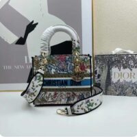 Dior Women CD Medium Lady D-Lite Bag Latte Multicolor D-Constellation Embroidery (9)