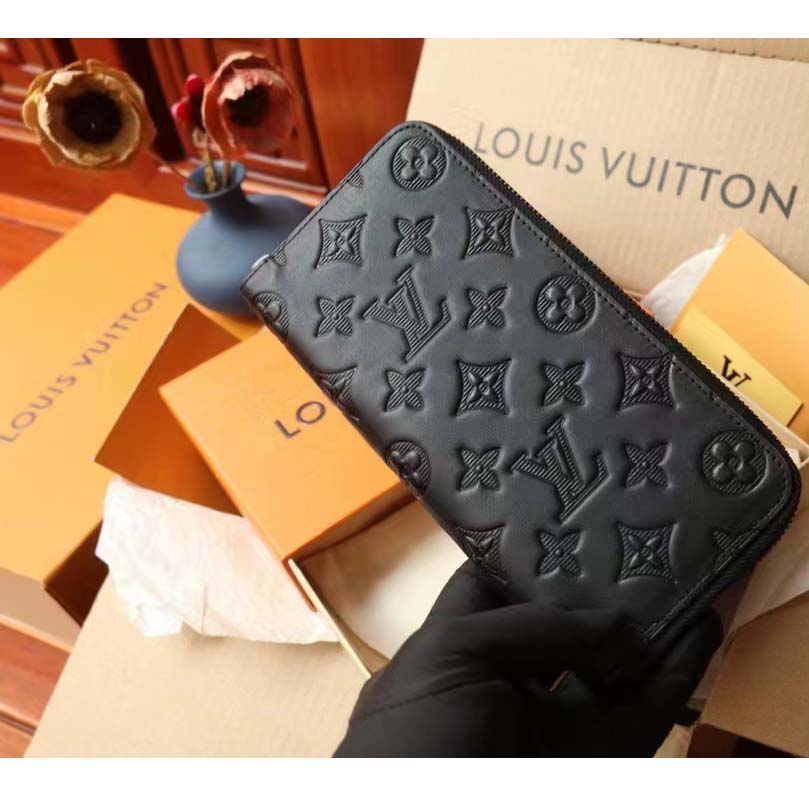 Black Louis Vuitton Monogram Shadow Brazza Long Wallets – Designer