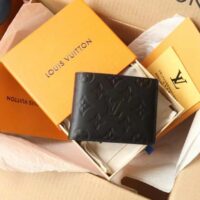 Louis Vuitton LV Unisex Multiple Wallet Black Monogram Shadow Calf Leather Cowhide (5)