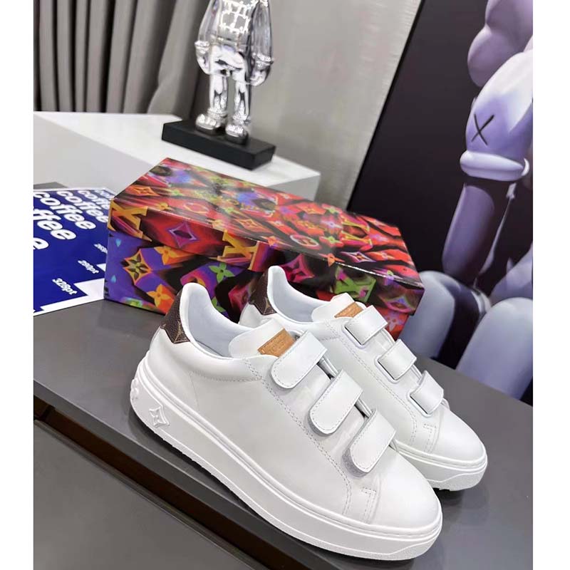 Shop Louis Vuitton Calf leather and Monogram canvas TIME OUT TRAINERS  1AAF7C by Fujistyle