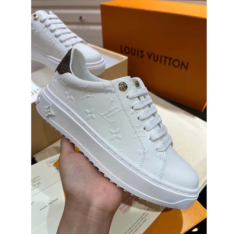 Time out leather trainers Louis Vuitton White size 35.5 EU in Leather -  32625115