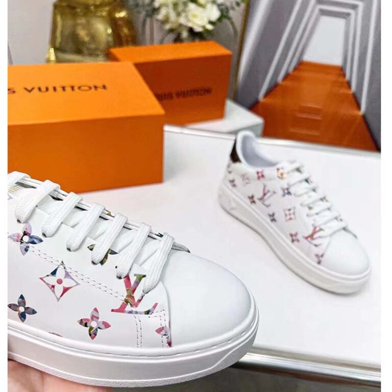 Louis Vuitton LV Unisex Time Out Sneaker White Monogram Embossed ...