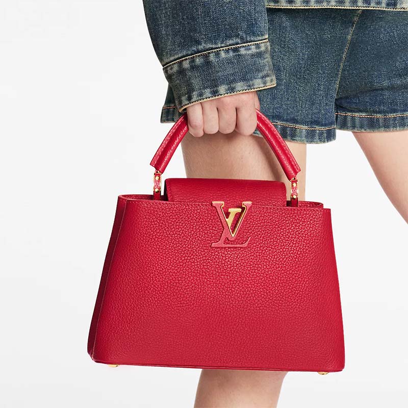 Louis Vuitton Capucines GM, Taurillon, Red SHW - Laulay Luxury