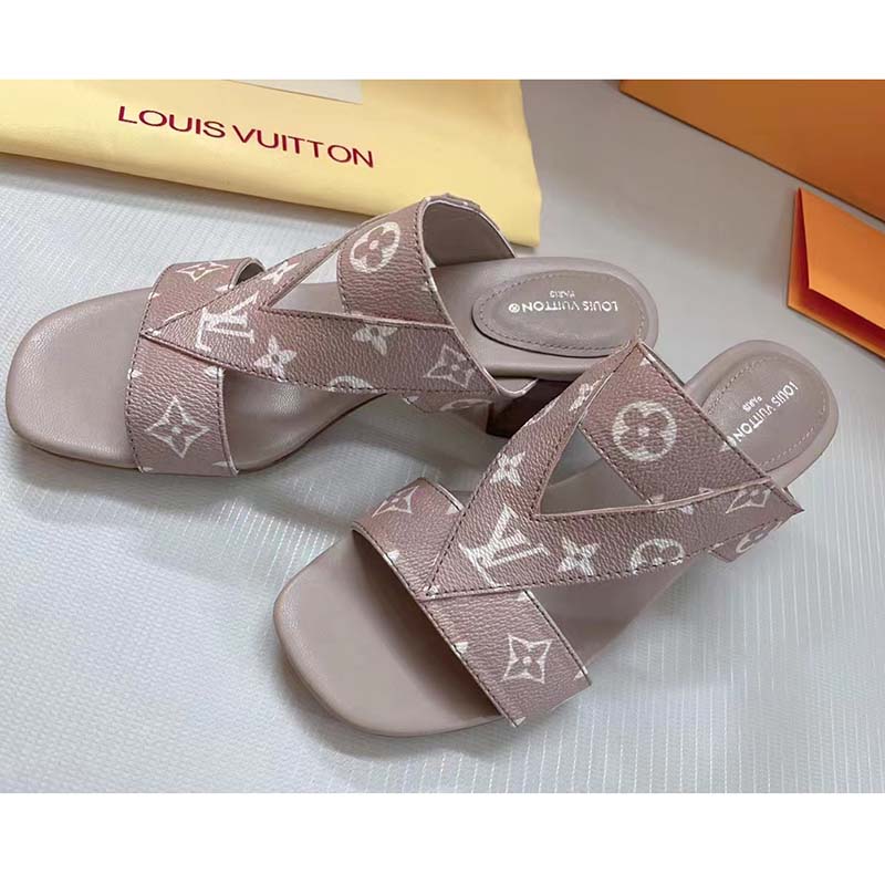 Leather mules Louis Vuitton Beige size 39 EU in Leather - 25658069