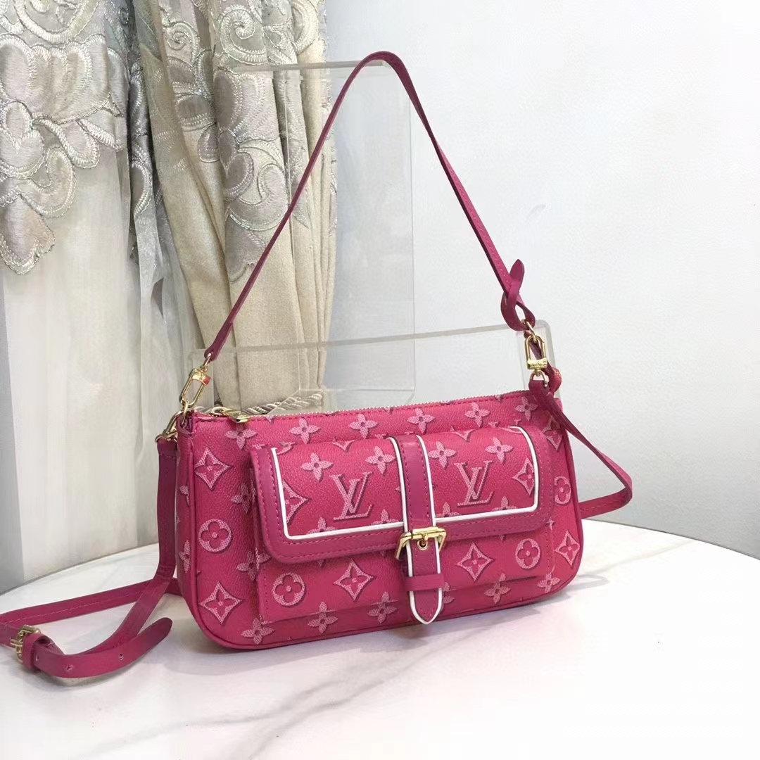LV POCHETTE Pink Sling Bag Multi Pochette Accessoires Monogram Canvas Rose  Clair PINK - Price in India