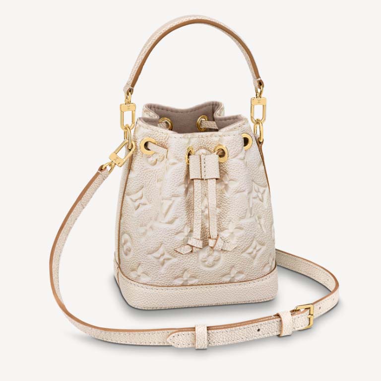 Louis Vuitton Néonoé BB Bucket Bag in Cream Grained Cowhide