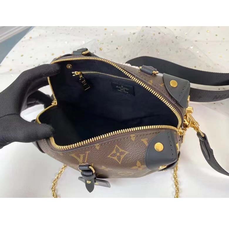 Petite malle souple cloth handbag Louis Vuitton Black in Cloth - 23613110