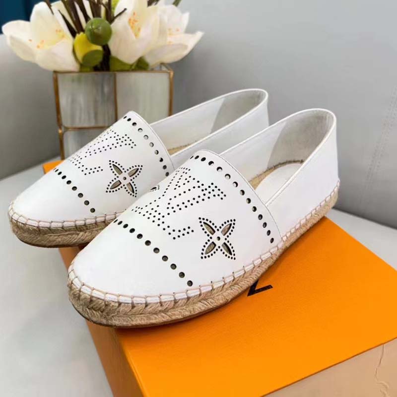 Louis Vuitton LV by The Pool Starboard Flat Espadrille, White, 37