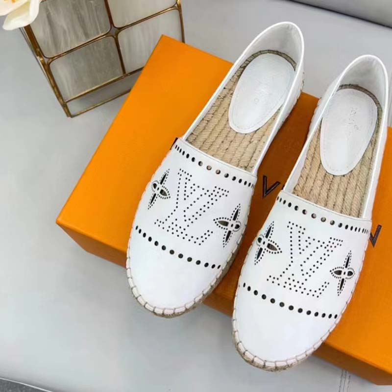 Louis Vuitton LV by The Pool Starboard Flat Espadrille, White, 37