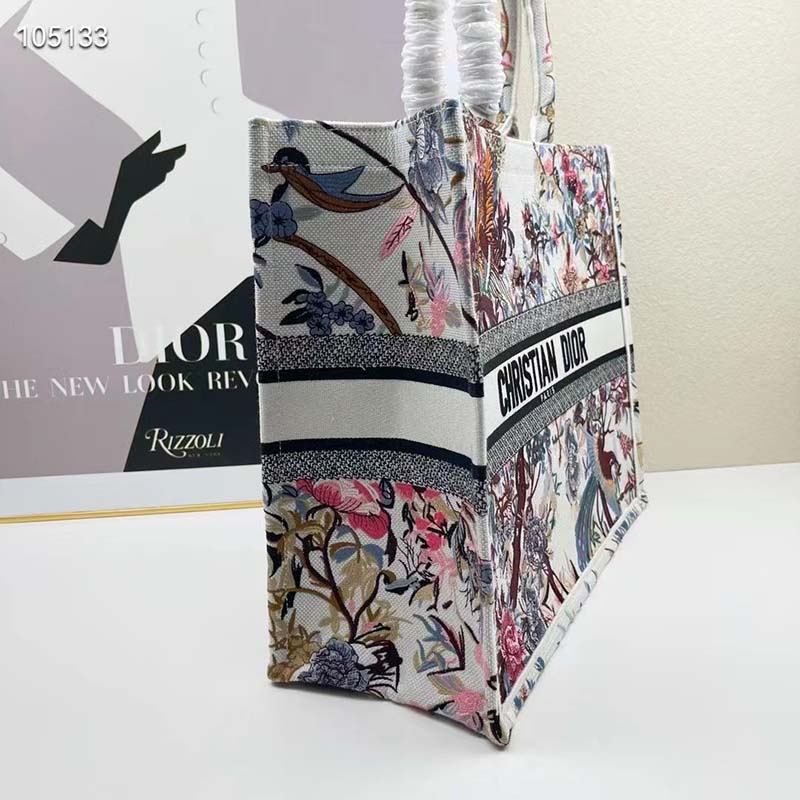 Small Dior Book Tote Bag In Ecru Multicolor Dior Jardin d'Hiver Embroi -  Praise To Heaven