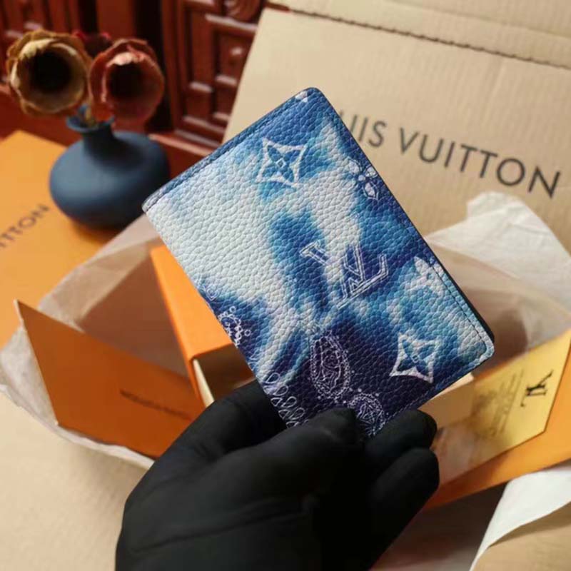 Louis Vuitton Pocket Organiser Monogram Bandana Bleached Blue in Cowhide  Leather - US
