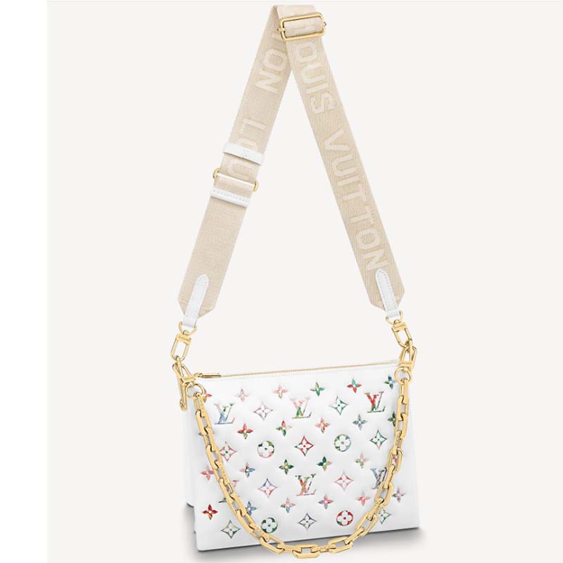 Coussin leather handbag Louis Vuitton White in Leather - 33848836