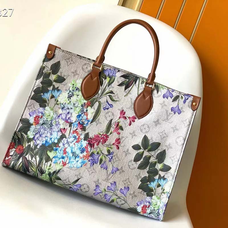 Floral Pattern Silver Louis Vuitton Large Never Full M21352