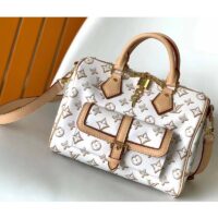 Louis Vuitton LV Women Speedy Bandoulière 25 Handbag Beige Monogram Coated Canvas (11)