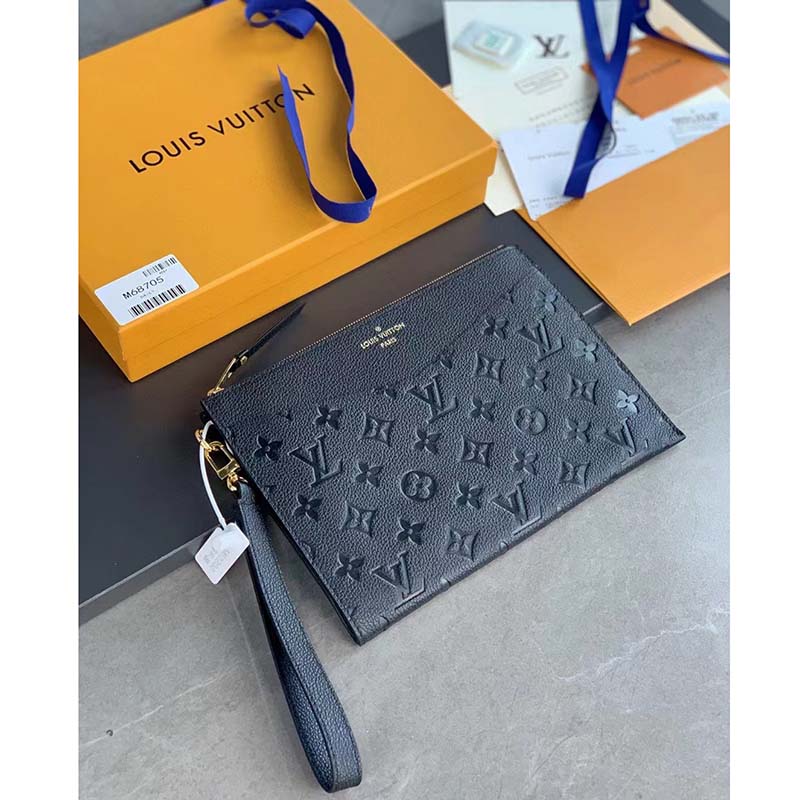 Louis Vuitton Daily Pouch Monogram Empreinte Black Noir in Grained