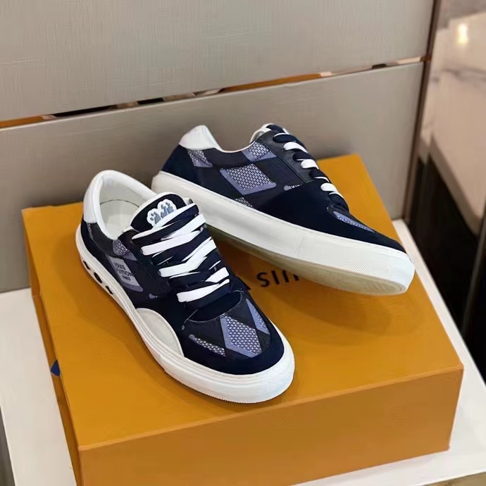 LOUIS VUITTON OLLIE SNEAKERS. #DM For Price. #Product Description: The LV  Ollie sneaker is reinterpreted in denim with an oversized Damier…