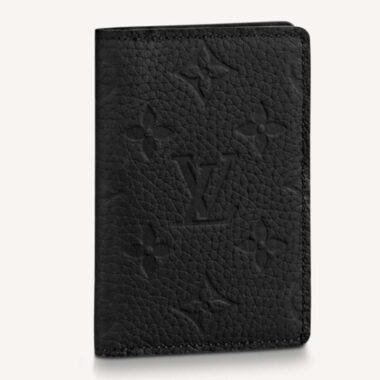 Louis Vuitton Unisex LV Pocket Organizer Monogram Black Taurillon Leather Cowhide Leather