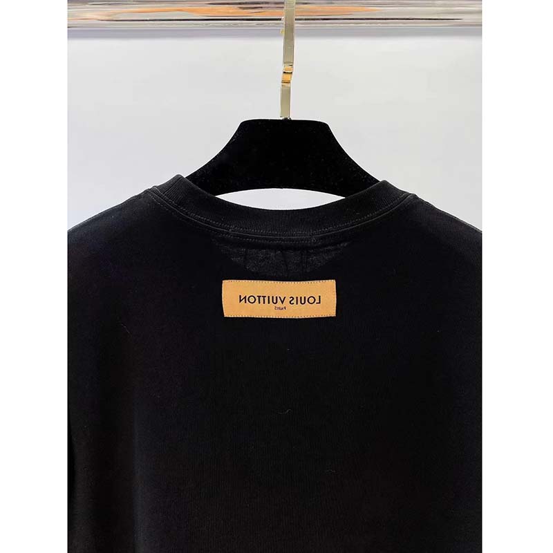 LV Vegetal Lace Embroidery T Shirt Black