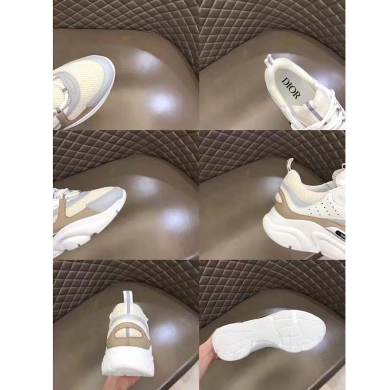 Dior B22 Sneaker Cream Technical Mesh And Smooth Calfskin