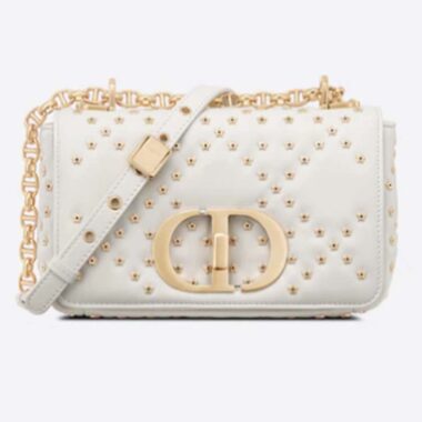 Dior Women Small Dior Caro Bag Latte Lucky Star Cannage Lambskin