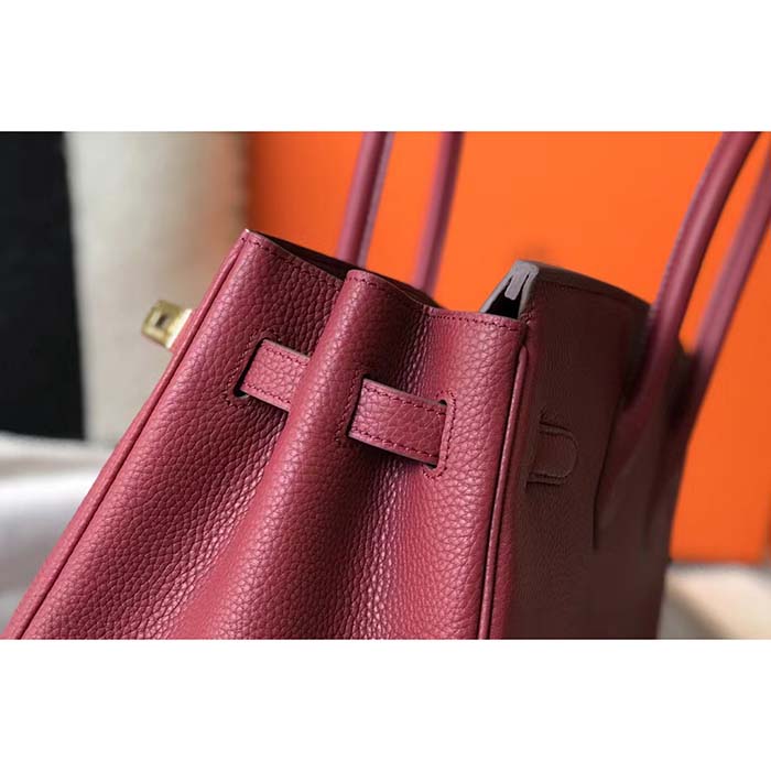 Hermès - Authenticated Birkin 30 Handbag - Leather Burgundy Plain for Women, Very Good Condition