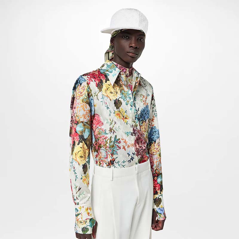 Louis Vuitton LV Women Classic Shirt Flowers Tapestry Cotton Silk  Multicolor Regular Fit - LULUX