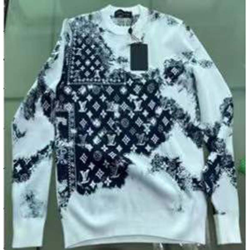 Louis Vuitton Monogram Crewneck Sweatshirt White For Men - Clothingta