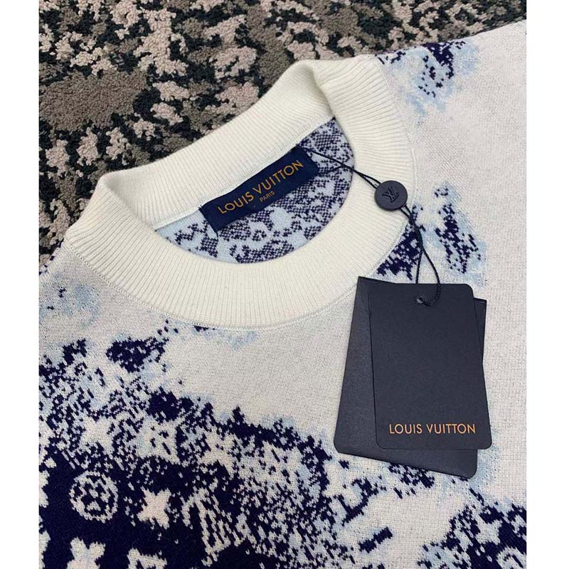 Louis Vuitton Monogram Knit Bandana Blue Sweatshirt