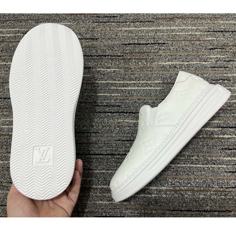 Louis Vuitton Men Beverly Hills Sneaker Monogram-Lasered Grained Calf  Leather Epi Calf Leather - LULUX