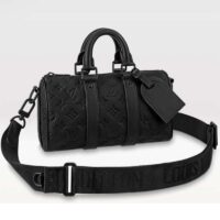 Louis Vuitton LV Unisex Keepall Bandoulière 25 Black Taurillon Monogram Cowhide Leather (2)