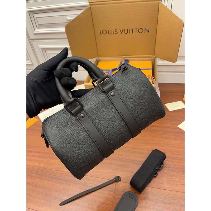 Louis Vuitton Keepall Bandouliere 25 Monogram Embossed Black in Cowhide  Leather - US