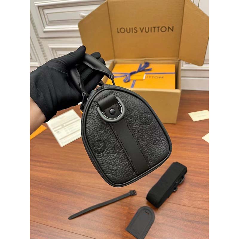 Louis Vuitton LV Unisex Keepall Bandoulière 25 Black Taurillon