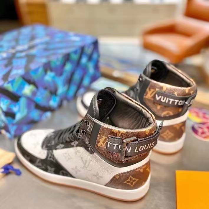 Louis Vuitton, Shoes, Louis Vuitton Rivoli Monogram High Top Sneaker Boot  A44vt