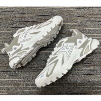 Louis Vuitton LV Unisex Runner Tatic Sneaker White Mix Materials Rubber Outsole Monogram Flowers (9)