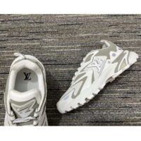 Louis Vuitton LV Unisex Runner Tatic Sneaker White Mix Materials Rubber Outsole Monogram Flowers (9)