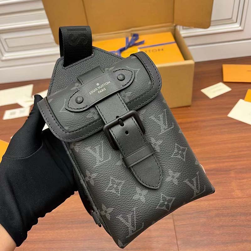 Louis Vuitton Monogram Eclipse Saumur Sling Bag - Black Waist Bags, Bags -  LOU811319