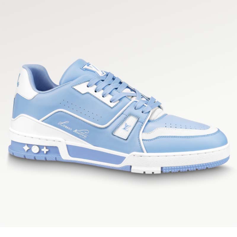 Lv trainer low trainers Louis Vuitton Blue size 40 EU in Rubber - 33079376