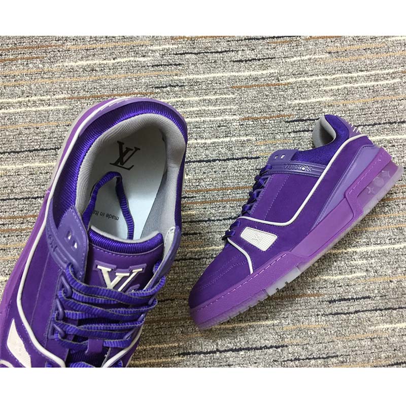 Leather trainers Louis Vuitton Purple size 8 US in Leather - 22157859