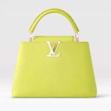 Louis Vuitton LV Women Capucines BB Handbag Cedrat Yellow Crème Nacré Taurillon Leather