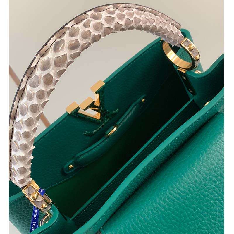 Louis Vuitton Capucines BB Khaki Green in Taruillon Leather/Python Leather  with Silver-tone - US