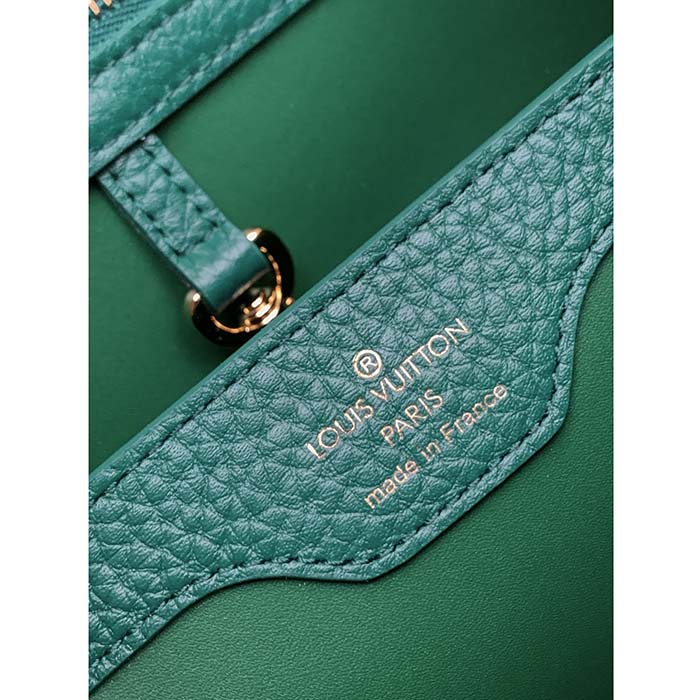 Louis Vuitton LV Women Capucines Mini Handbag Emeraude Green Taurillon  Leather Python Skin - LULUX