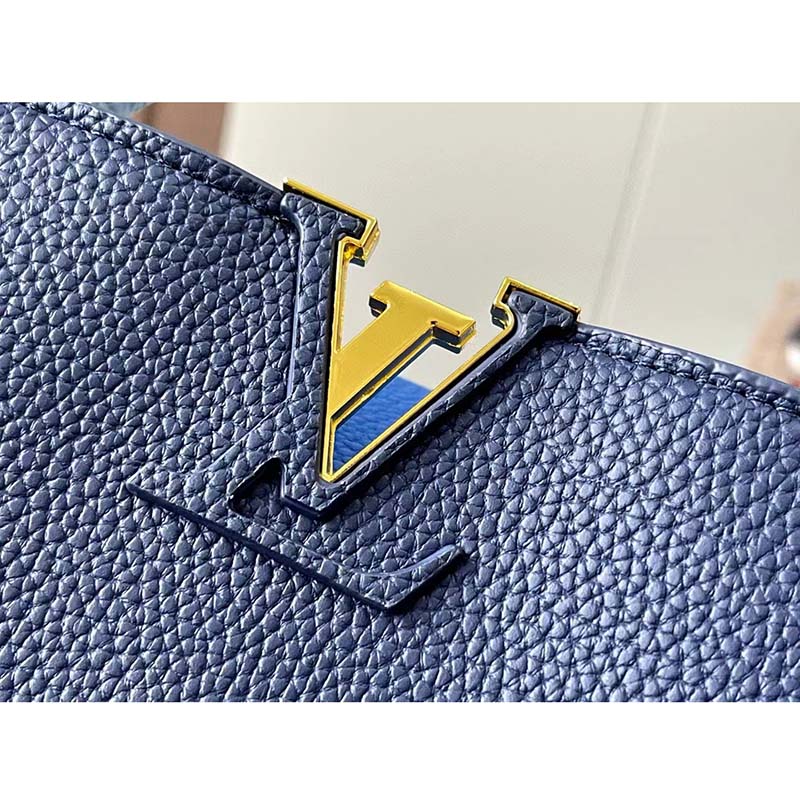Louis Vuitton Navy Taurillion Leather Capucines MM Bag - ShopperBoard