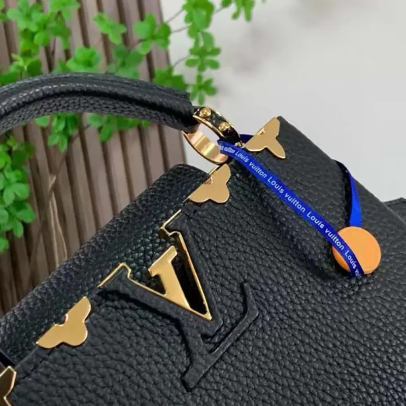 Louis Vuitton LV Women Capucines Mini Handbag Black Taurillon Leather