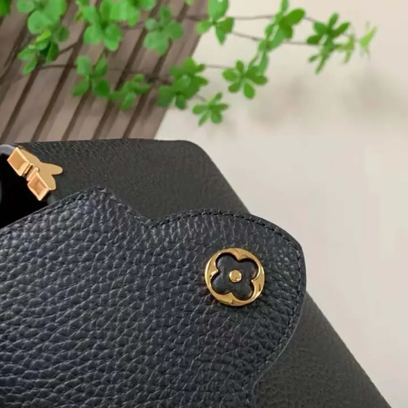 Louis Vuitton LV Women Capucines Mini Handbag Black Taurillon Leather