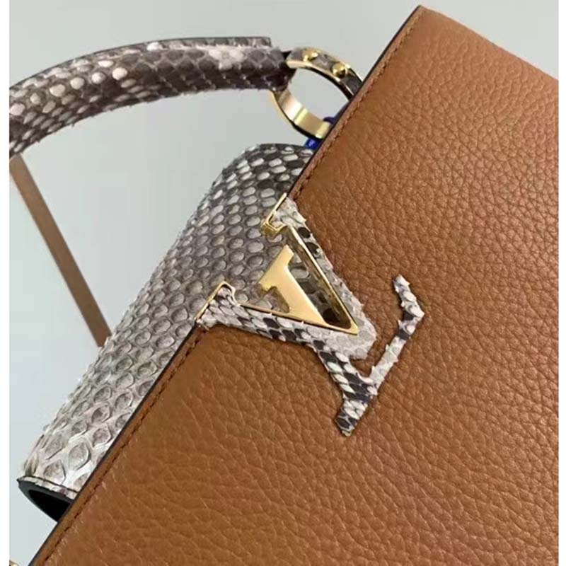 Capucines python handbag Louis Vuitton Brown in Python - 33927513
