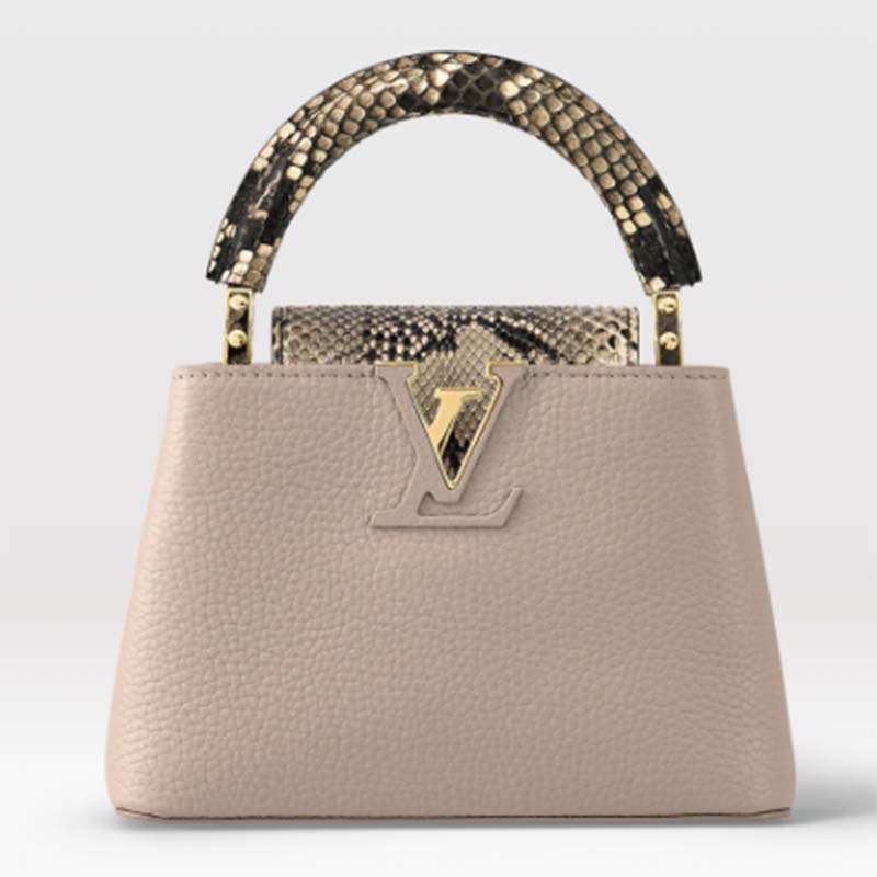 Louis Vuitton LV Women Capucines Mini Handbag White Taurillon